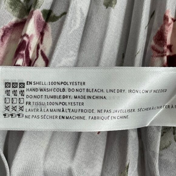 NWT En Saison Gray Floral Print Accordion Pleated Maxi Skirt Plus Size 3X - Picture 6 of 6